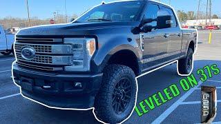 Ford F-250 Platinum Stock 20" Wheels LEVELED on 37s Super Duty Truck Review