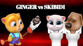 My Talking Tom Friends - AMONG US SKIBIDI TOILET - SKIBIDI TOM ANGELA vs GINGER - Talking Tom Shorts