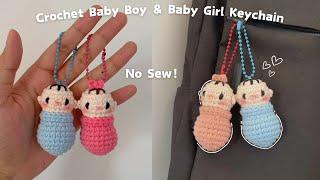  Crochet Baby Boy and Baby Girl | Couple Keychain Idea | NO SEW | Quick & Easy Tutorial