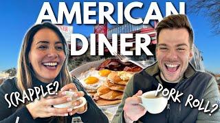  Brits Try a REAL AMERICAN DINER for the First Time!  | PHILLY Series!