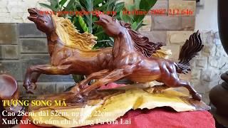 Tượng Song Mã Uyên Ương | Gỗ Cẩm Chỉ | Gỗ Mỹ Nghệ Vip
