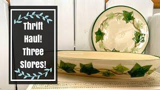 Thrift Store Haul | Three Thrift Stores! Vintage Pyrex and More!