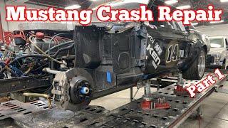 Fixing the Crash Damage on the AutoXandTrack 1967 Mustang Part 1 - Ep. 66