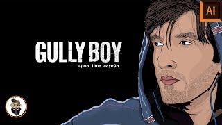 Ranveer Singh (GULLY BOY) Speed Art Work | Adobe illustrator | Baba Kalakar