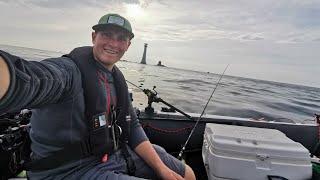 a LONG way out on a SIB fishing Eddystone lighthouse