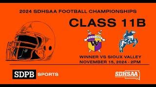 Winner vs Sioux Valley (2024 Class 11B Football Championships) | SDPB Sports