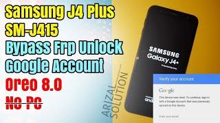 Samsung J4 Plus SM-J415F Bypass Frp Unlock Google Account Android Oreo 8.0 Tanpa Pc Talkback