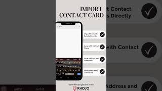 Khojo Right Now Smart AI Profile Contact Card VCF Feature