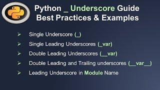 Python Underscore (_) Guide Best Practices & Examples