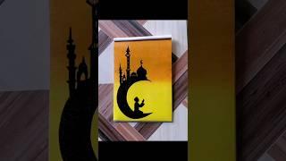 painting on dreamy sunset background for beginners #artshort #art #arabiccalligraphy