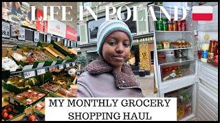 LIFE IN POLAND : MY MONTHLY GROCERY SHOPPING HAUL | FRIDGE RESTOKING | POLAND