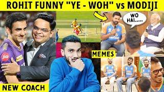 GAUTAM GAMBHIR NEW COACH  ROHIT SHARMA FUNNY MOMENTS WITH NARENDRA MODI | IND VS ZIM T20