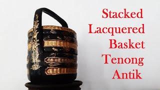 Stacked Lacquered Basket Tenong Antik Baba Nyonya Peranakan