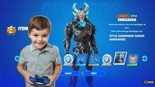 My 10 Year Old Kid Reaction To Me Giving Him NEW Season 5 Battle Pass Unlocking NEW Skin OMEGAROK