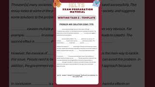 IELTS Writing task 2 template | Template for problem and solution type #shorts
