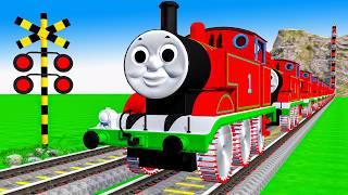 【踏切アニメ】あぶない電車 Trains Climbing Pynamid  Fumikiri 3D Railroad Crossing Animation #1million