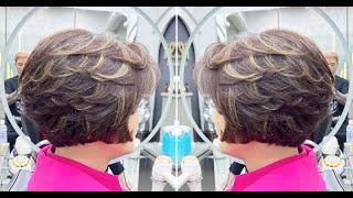 Perfect Short Layered Bob Haircut for Curly Hair | Layered Cutting Techniques