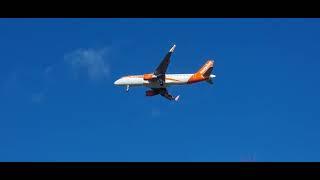 Easyjet A320 arrival at Liverpool Airport over Hale Park from Palma de Mallorca