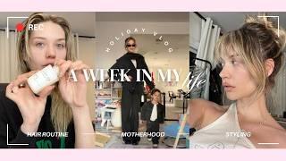 Holiday Vlog: Hair wash day routine, Styling an influencer, Motherhood || Amanda Steele