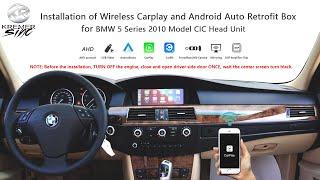 kSmart Box Wireless Carplay Installation for BMW 5 Series CIC 2010 Model Support Wireless Mirroring