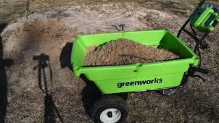 Обзор Greenworks G40GCK4 – самоходная тележка, или бережем спину…