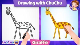 How to Draw a Giraffe? - Drawing with ChuChu - ChuChu TV Drawing for Kids Easy Step by Step