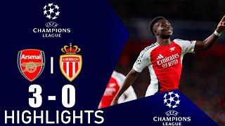 Bukayo Saka Goal | Arsenal vs AS Monaco 3-0 Highlights | Champions League 2024/25