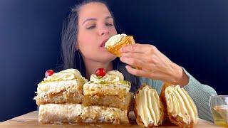 ASMR | EKMEK KADAYIFI & CREAM FILLED PHYLLO CONES | MUKBANG