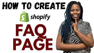 HOW TO CREATE FAQ PAGE ON SHOPIFY