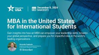 MBA in the United States for International Students