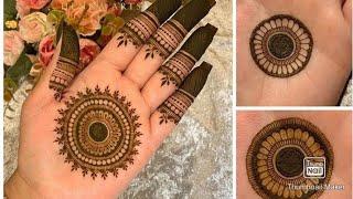 Beautiful flowers simple easy mandala gol tikki henna mehndi designs for hands for eid,weddings