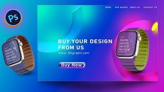 Professional Website Banner Design 2024-  |Ultra watch Banner ko Photoshop me kase Design Kare|