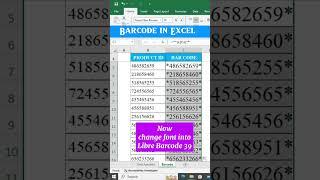 Create a Bar Code in Excel | Excel Hack | #exceltips #excel #exceltutorial #shorts #exceltricks