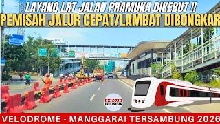 DIBONGKAR !! Pembatas JALUR CEPAT/LAMBAT PRAMUKA Siap Bangun LAYANG LRT & STASIUN PRAMUKA BPKP