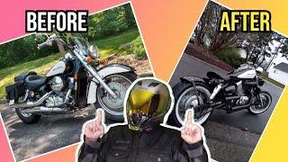 Turning my Honda Shadow 750 into a BOBBER in UNDER 25 MINUTES! | SUPERCUT