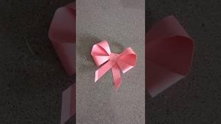 easy paper bow ..#trending #diy #craft #papercraft #ribbon #bow #music#artandcraft #viral #shorts