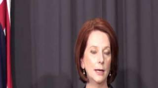 Julia Gillard talks about the independents Senator Steve Fielding and Tony Crook