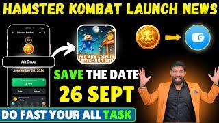 Hamster Kombat Launching 26th September  | Hamster Kombat TGE, Distribution, Withdrawal Updates