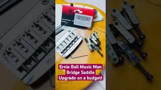 Solid Steel Bridge Saddle for Ernie Ball Music Man Guitars on A Budget! #electricguitar #musicman