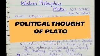 Western Political Thought of Plato || Political Thinkers|| Western Political Thinkers || Part I