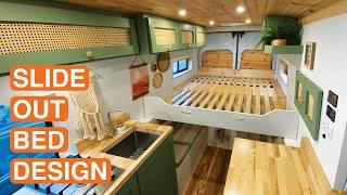 OUR BED EXPLAINED | how we made a slide out bed in our van