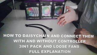 Connect and daisychain Cooler Master Sickleflow pack and Masterfan MF120 HALO individual fans how to