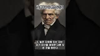 쇼펜하우어 명언 5가지|좋은글|명언|긍정인생