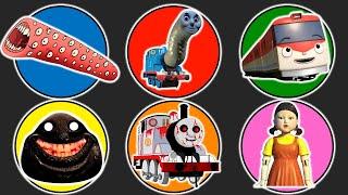 MONSTER VS Train Eater, Thomas Lipan, Kereta Titipo, Pou, Kereta Timothy, Boneka Squid Game