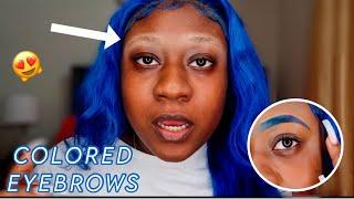 TURNING MY EYEBROWS BLUE| How to Do Colored Eyebrows with Eyeshadow