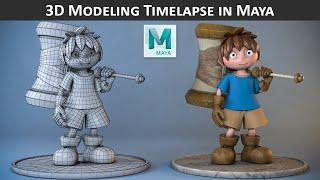 3D Modeling Timelapse - Hammer Boy (Modeling and UV Mapping)