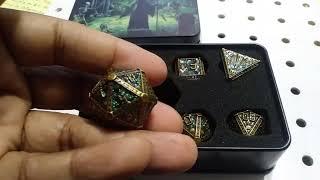 UD Unique Dice DND Metal Dice Set D&D Polyhedral Dice Set Review, This UD Dice set is beautiful  Gre