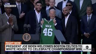 LIVE: President Joe Biden welcomes Boston Celtics to White House to celebrate championship win