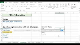 Formula to get File Path, Row Number using Cell Function In MS Excel.- Excel Desitnation