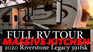 RV TOUR | 2020 RIVERSTONE 391FSK | HUGE RV KITCHEN | Full-time family/3 dogs Rv living | Tiny living